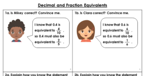 Decimal and Fraction Equivalents - Reasoning and Problem Solving