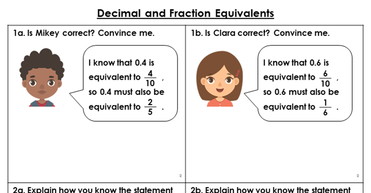equivalent fractions and decimals year 5 reasoning and problem solving