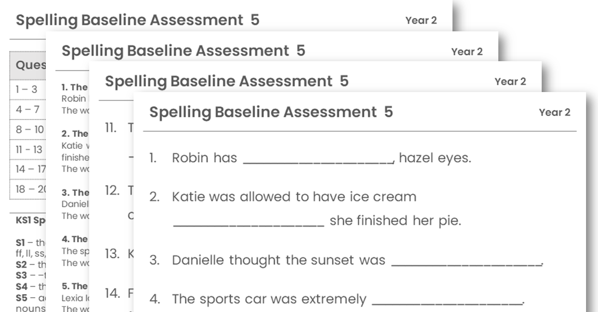 Year 2 Spelling Baseline Assessment 5