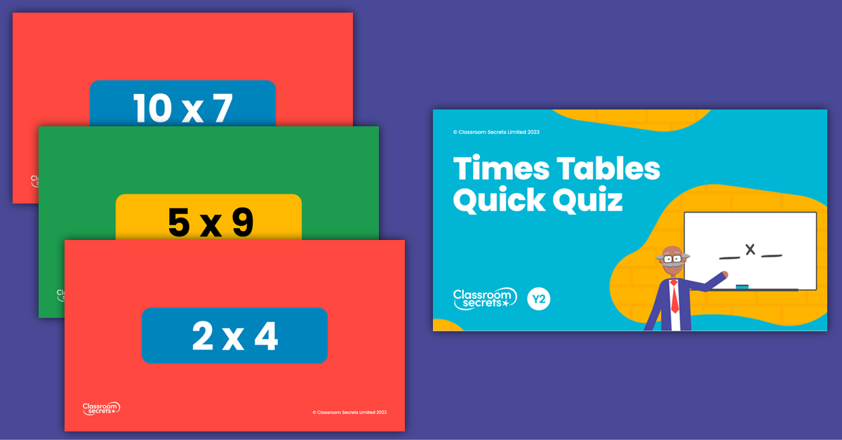 Year 2 Times Table Quiz - Pack 5