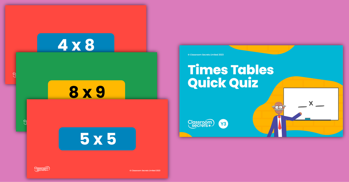 Year 3 Times Table Quiz - Pack 3