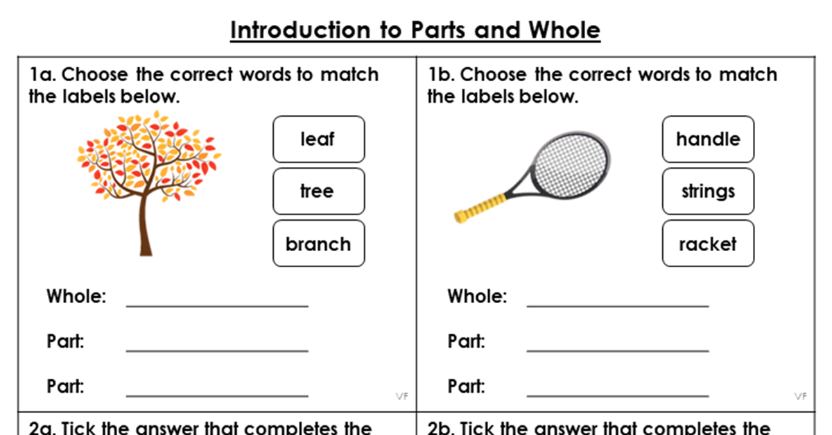 Introduction to Parts and Whole - Varied Fluency