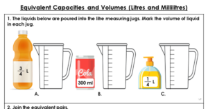 Equivalent Capacities and Volumes (Litres and Millilitres) - Extension