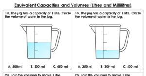 Equivalent Capacities and Volumes (Litres and Millilitres) - Varied Fluency