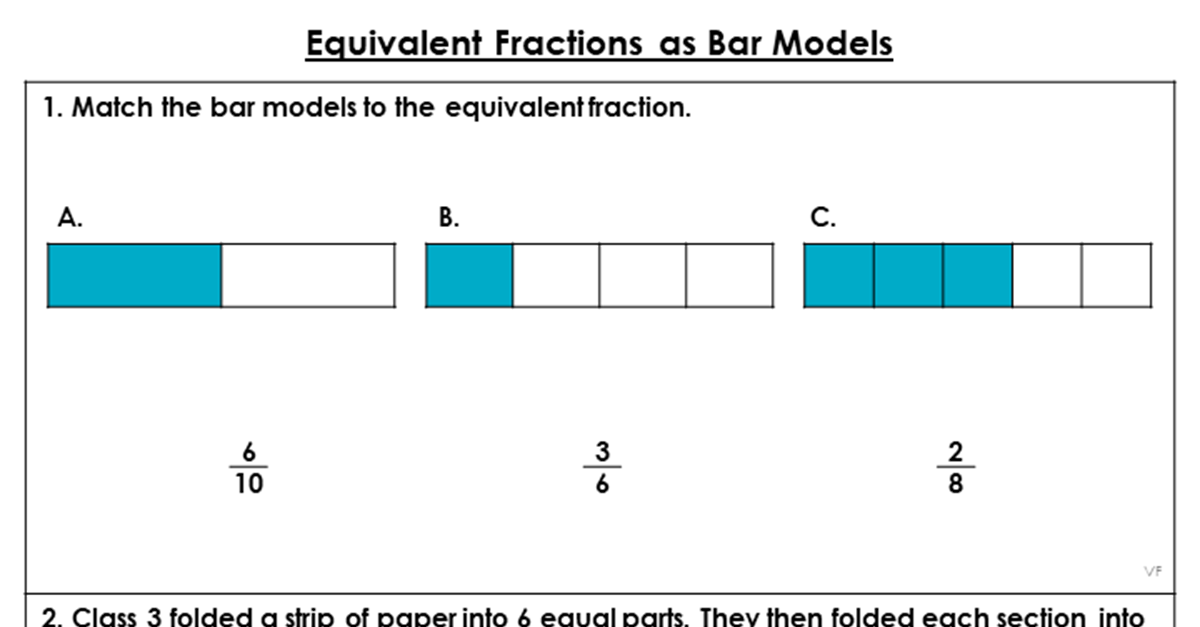 Equivalent Fractions as Bar Models - Extension