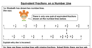 Equivalent Fractions on a Number Line - Reasoning and Problem Solving