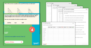 Year 4 Spelling Resources - S37 – Common Exception Words (Year 2)