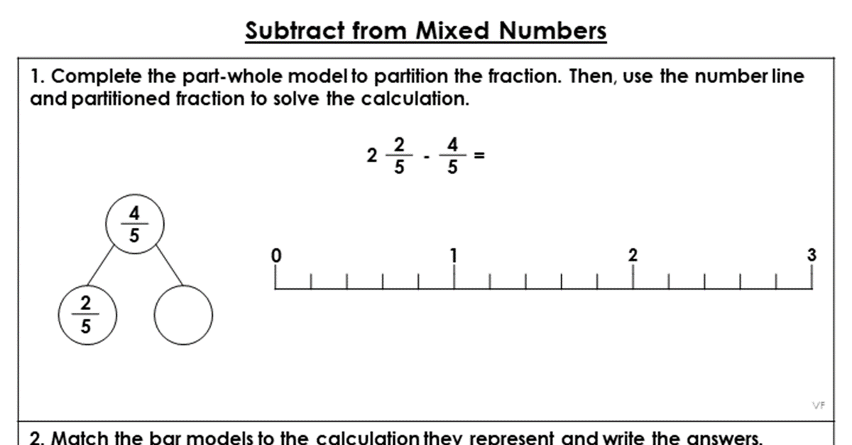 Subtract from Mixed Numbers