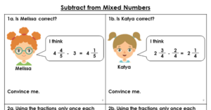 Subtract from Mixed Numbers - Reasoning and Problem Solving
