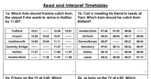 Read and Interpret Timetables - Varied Fluency