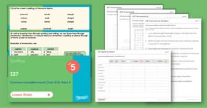 Year 5 Spelling Resources - S37 – Common Exception Words (Year 3/4) Pack 3