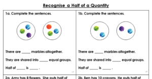 Recognise a Half of a Quantity - Varied Fluency