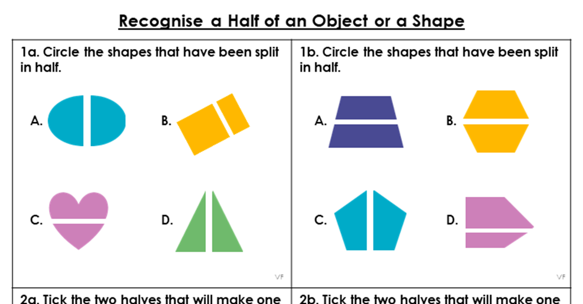 Recognise a Half of an Object or a Shape - Varied Fluency