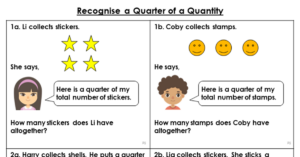 Recognise a Quarter of a Quantity - Reasoning and Problem Solving