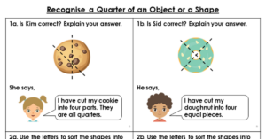 Recognise a Quarter of an Object or a Shape - Reasoning and Problem Solving