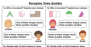Recognise Three Quarters - Reasoning and Problem Solving