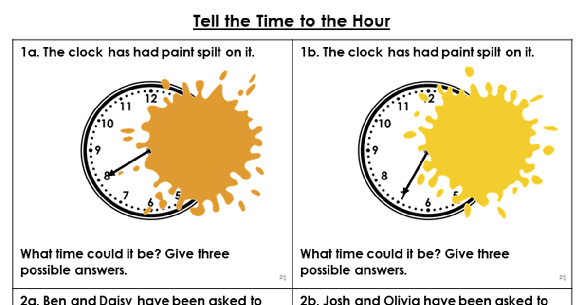 Tell the Time to the Hour - Reasoning and Problem Solving