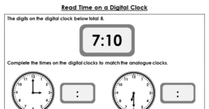 Read Time on a Digital Clock - Discussion Problem