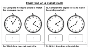 Read Time on a Digital Clock - Varied Fluency