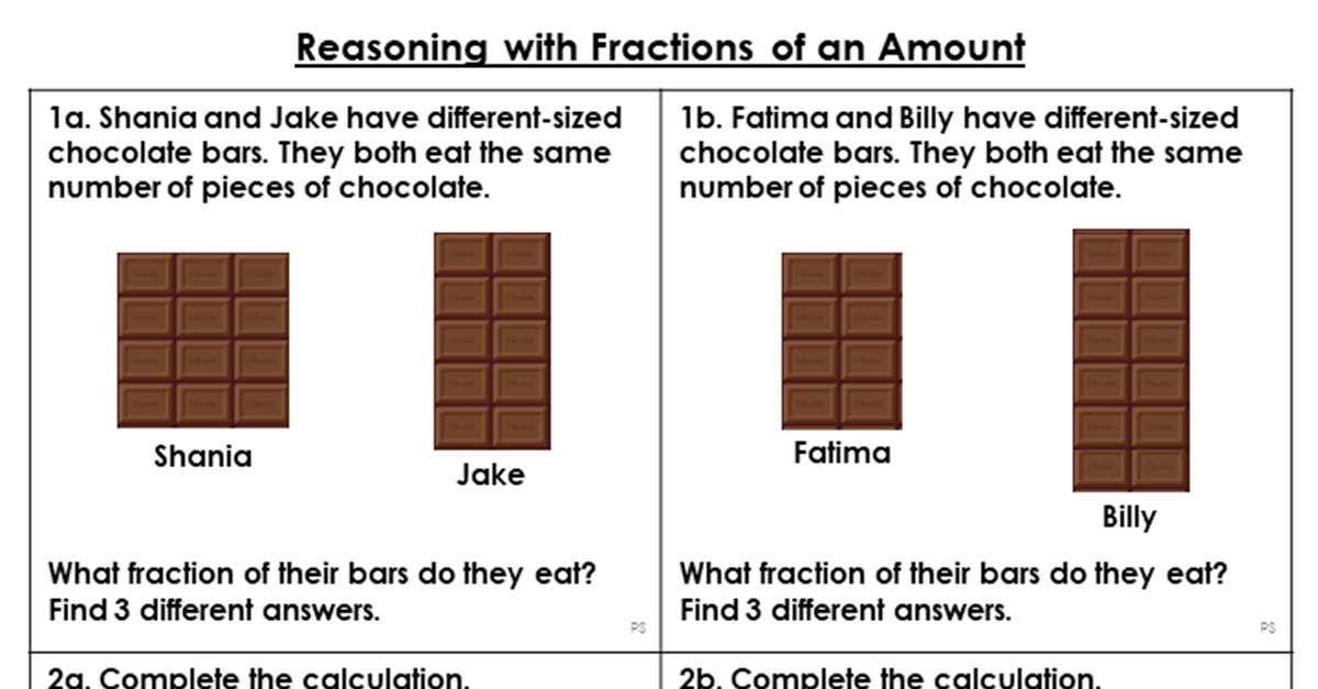 Reasoning with Fractions of an Amount - Reasoning and Problem Solving