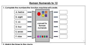 Roman Numerals to 12 - Extension