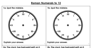 Roman Numerals to 12 - Reasoning and Problem Solving