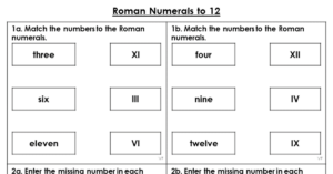 Roman Numerals to 12 - Varied Fluency