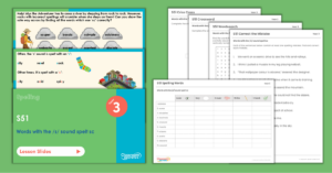 Year 3 Spelling Resources - S51 – Words with the /s/ sound spelt sc