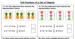 Unit Fractions of a Set of Objects - Varied Fluency
