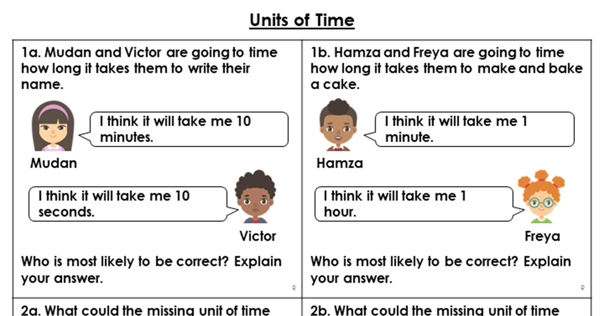 units of time year 3 reasoning and problem solving