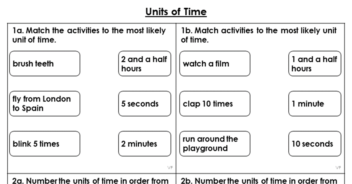 Units of Time - Varied Fluency