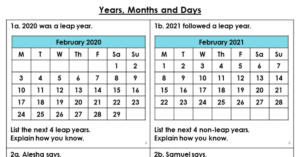 Years, Months and Days - Reasoning and Problem Solving