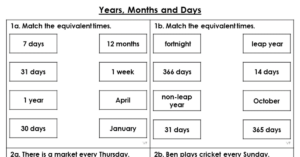 Years, Months and Days - Varied Fluency