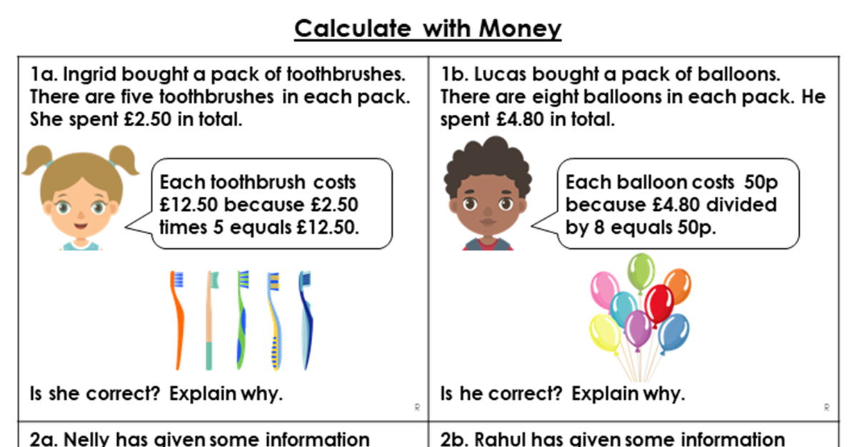 Calculate with Money - Reasoning and Problem Solving