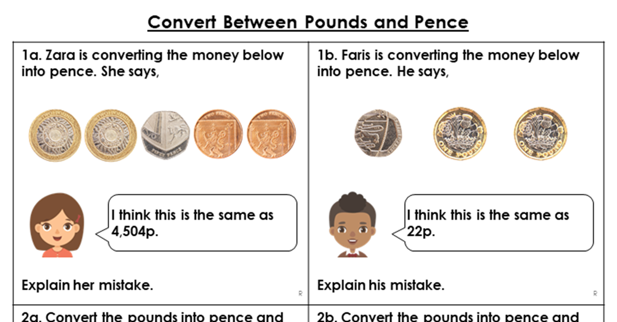 Convert Between Pounds and Pence - Reasoning and Problem Solving