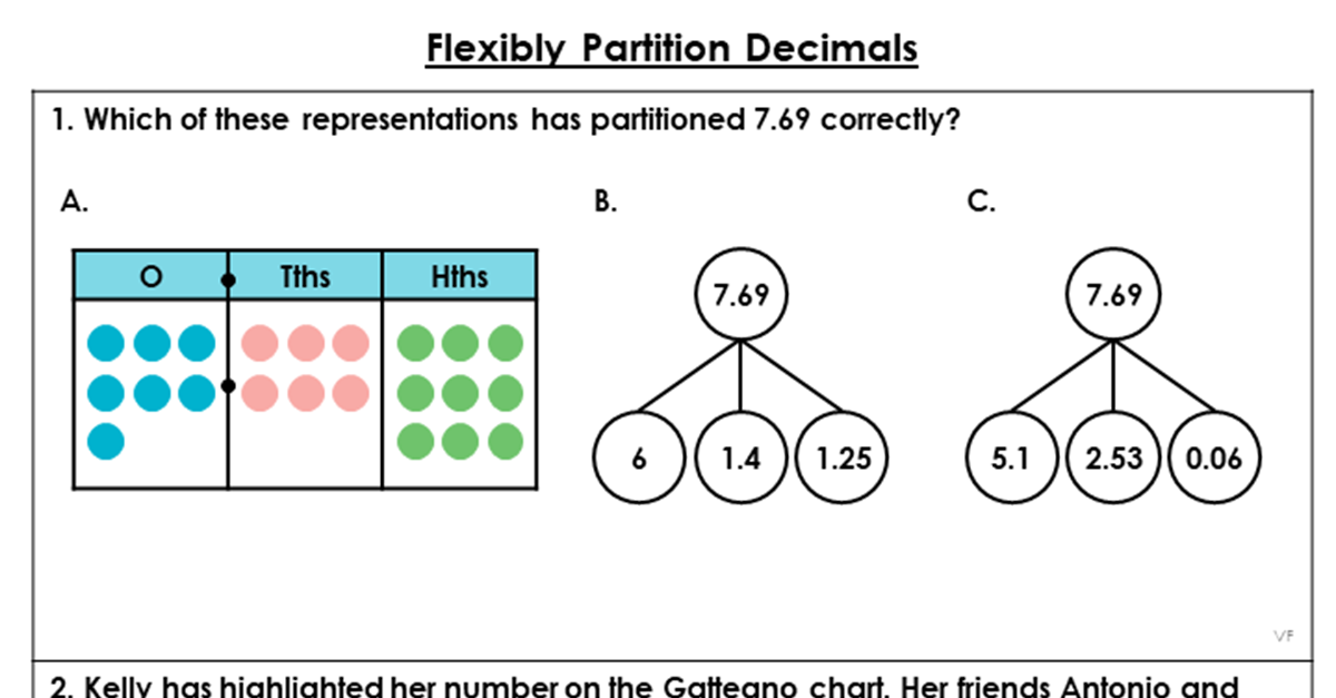Flexibly Partition Decimals - Extension