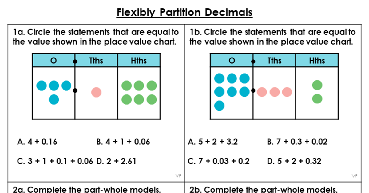 Flexibly Partition Decimals - Varied Fluency