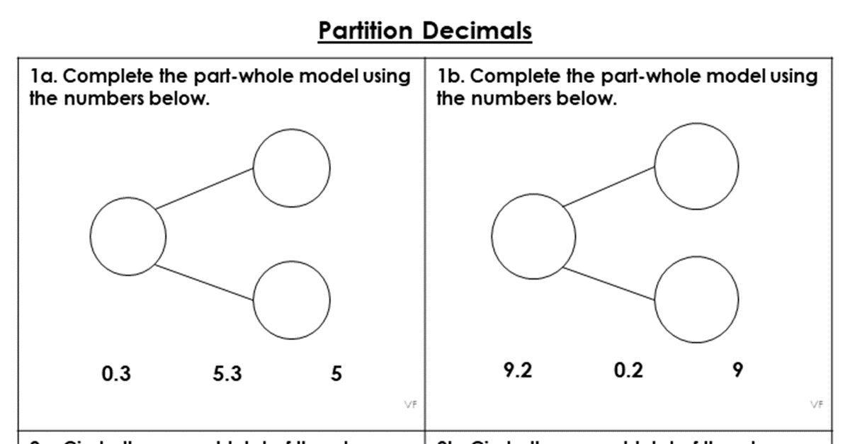 Partition Decimals - Varied Fluency