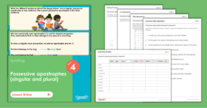 Year 4 Spelling Resources - Possessive apostrophes (singular and plural)