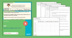 Year 4 Spelling Resources - S37 – Common Exception Words Pack 3