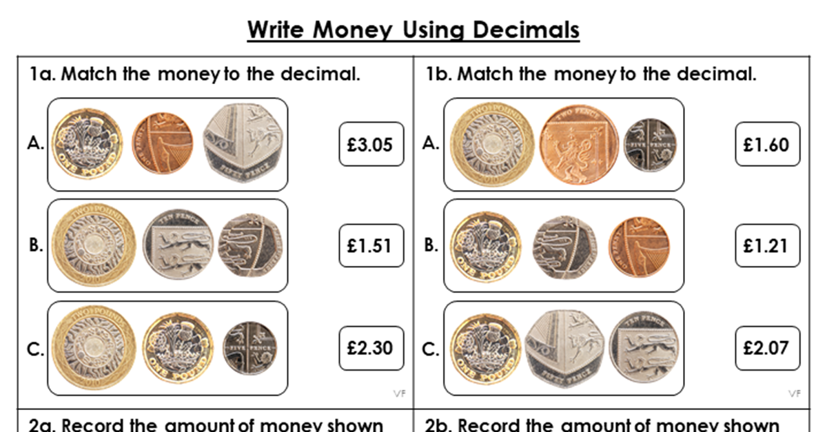 Write Money Using Decimals - Varied Fluency