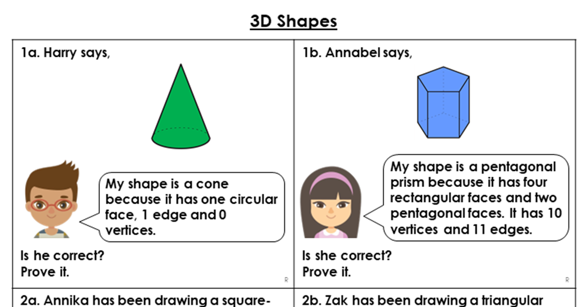 3d shapes problem solving year 5