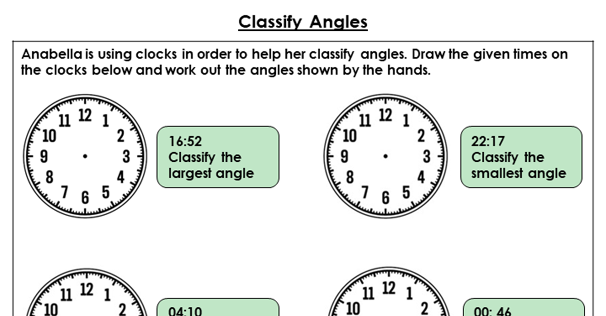 Classify Angles - Discussion Problems