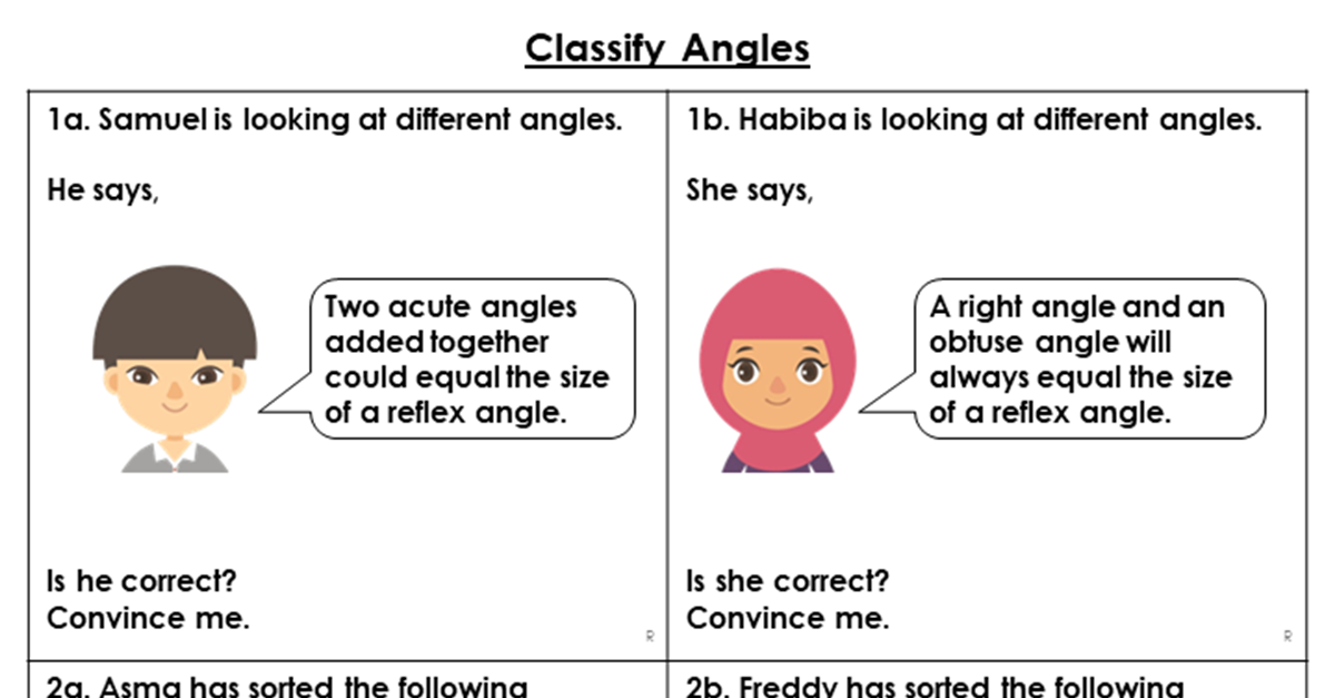 classify angles year 5 problem solving