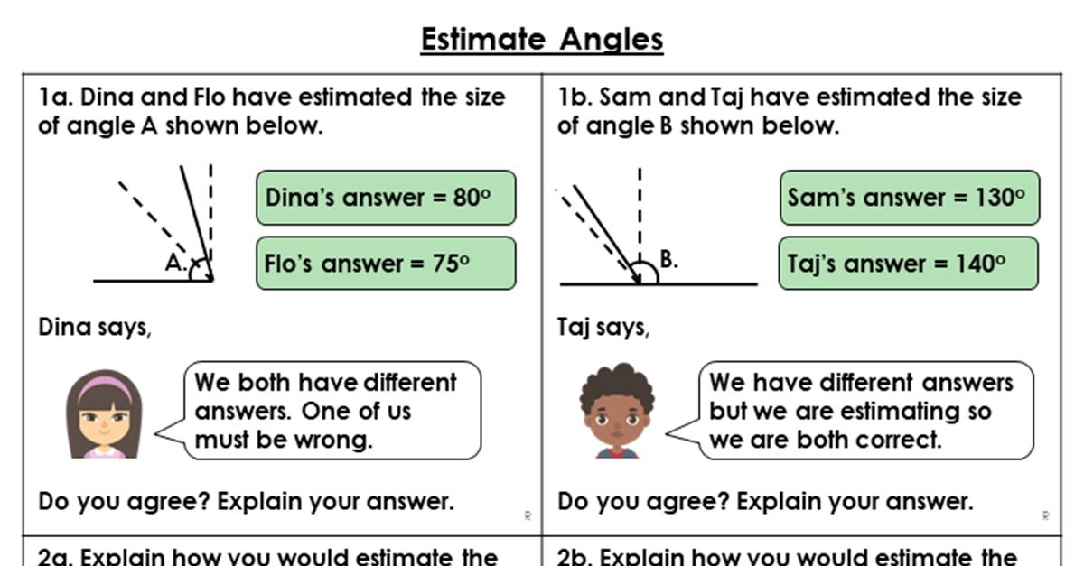  Estimate Angles - Reasoning and Problem Solving