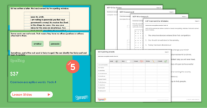 Year 5 Spelling Resources - S37 – Common exception words Pack 4