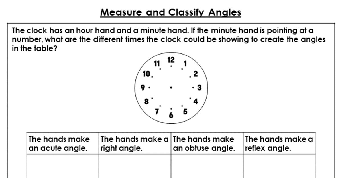 Measure and Classify Angles - Discussion Problems