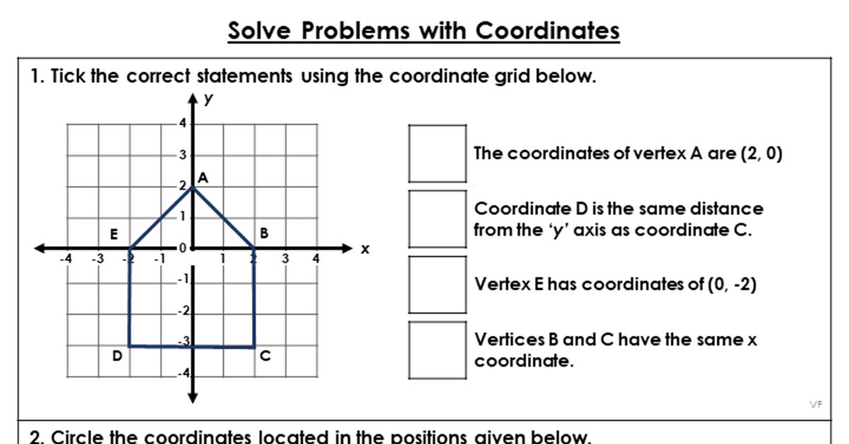 coordinates problem solving year 6