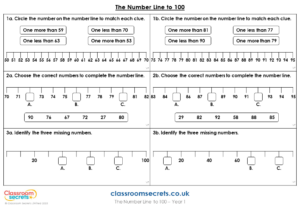 The Number Line to 100 - Varied Fluency