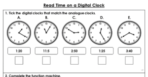 Read Time on a Digital Clock - Extension